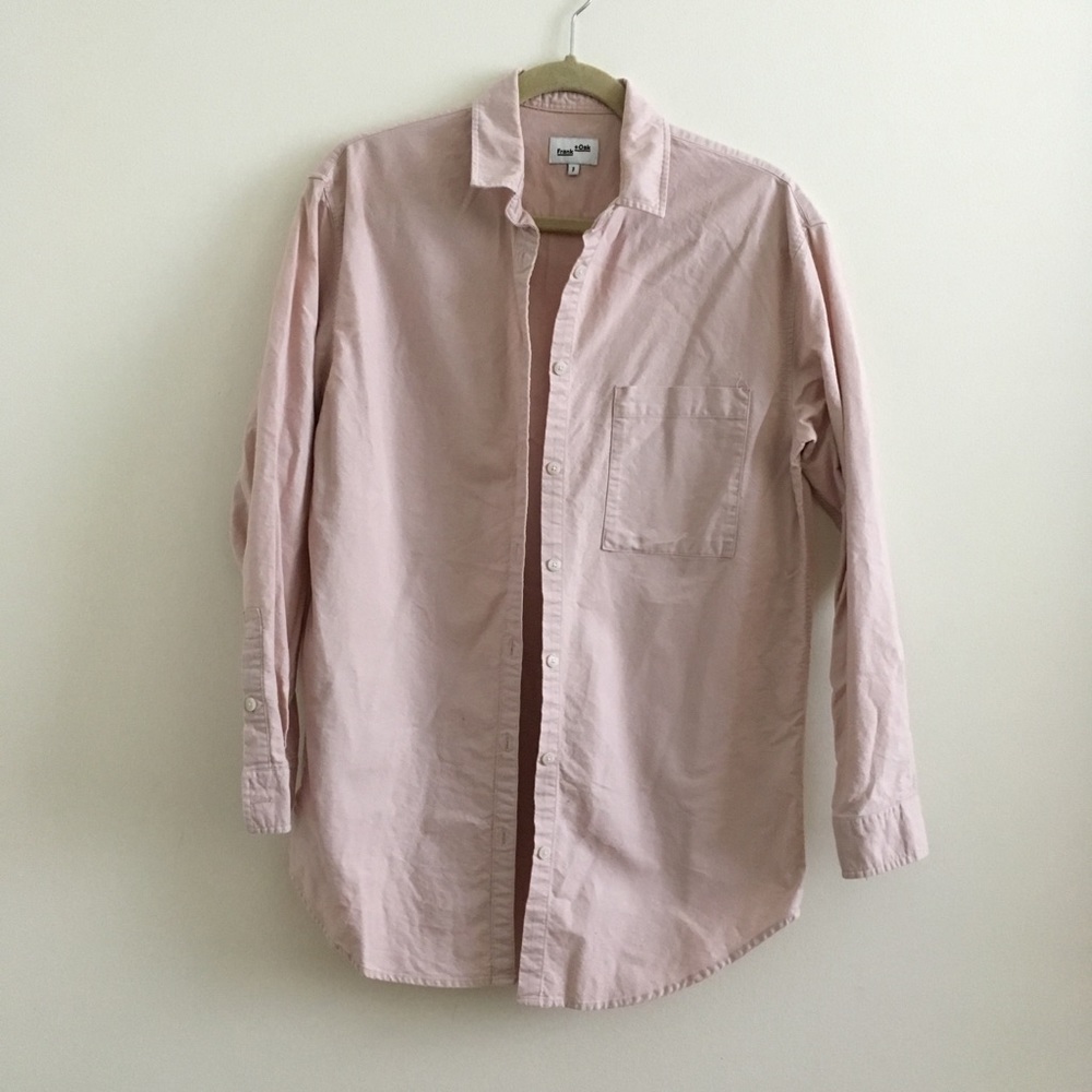 Millennial Pink Frank & Oak long button down Small